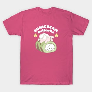 Cute Rabbit Rolling in Bunicream Rollcake T-Shirt